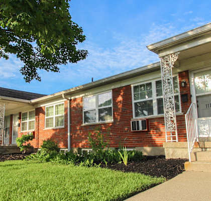 This is a picture of building exteriors at College Woods in Cincinnati, OH