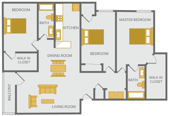 3 bedroom apartment floor plan