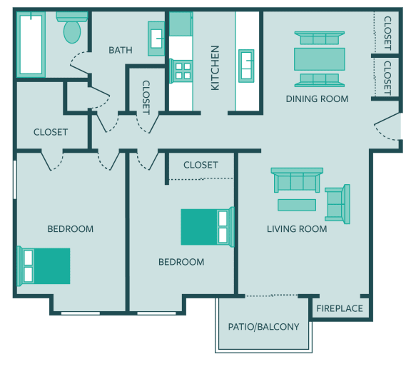two bedroom apartment floor plan