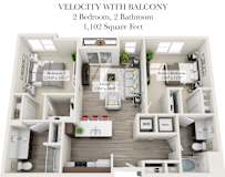 Velocity with Balcony  Floor Plan