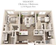 Velocity  Floor Plan of the Venture Apartments iN Tech Center in Newport News VA