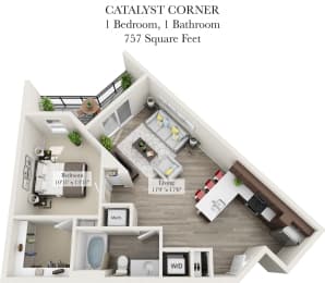 Catalyst Corner Floor Plan of the Venture Apartments iN Tech Center in Newport News VA
