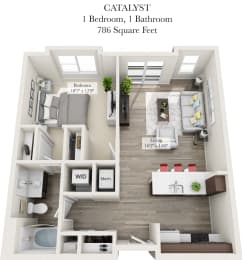 Catalyst Floor Plan of the Venture Apartments iN Tech Center in Newport News VA