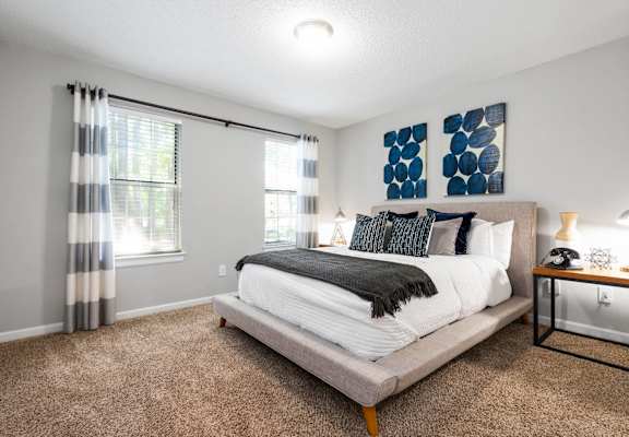 our apartments offer a bedroom with a king sized bed