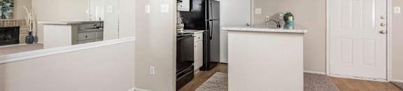 Open living room & kitchen area