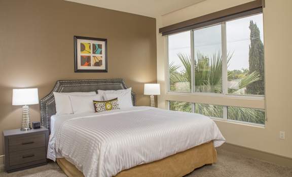Well Lighted Bedroom at mResidences Miracle Mile, Los Angeles, CA, 90036
