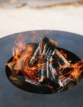 fire pit in the garden stock photo #