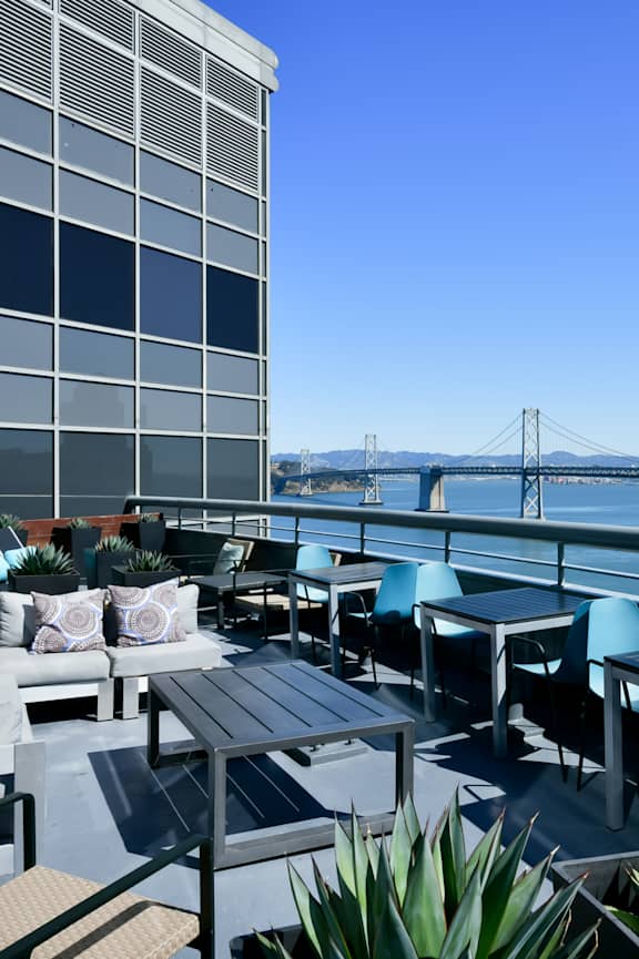 Rooftop terrace at Towers at Rincon, San Francisco, CA