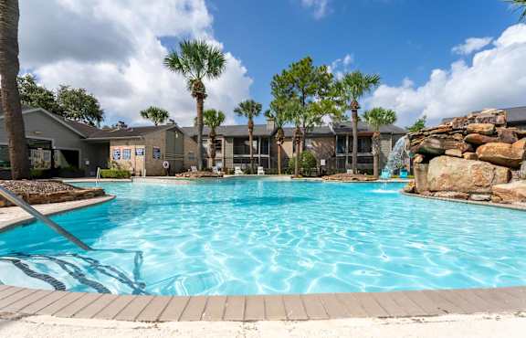 A large swimming pool at 2400 Briarwest Apartments, Houston, 77077