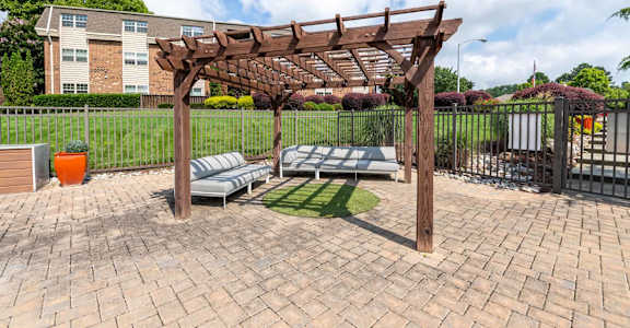 Wooden pergola2 at Collins Crossing, Carrboro