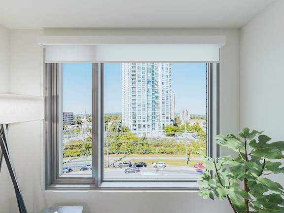 Bright Den space with a picture window