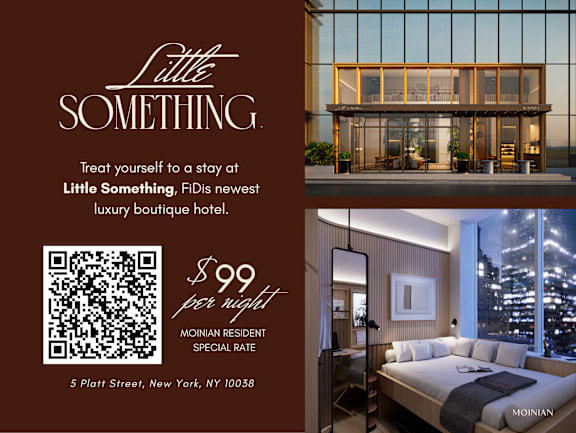 A promotional image for Little Something, a luxury boutique hotel.