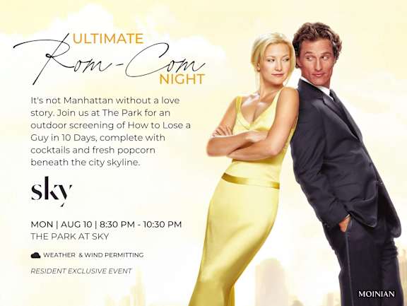 A movie poster for "How to Lose a Guy in 10 Days" is advertised.