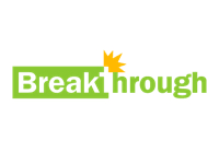 A logo with the text "Breakthrough" and a yellow starburst graphic.