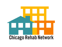 A graphic of a house and a building with the words "Chicago Rehab Network" written underneath.