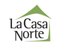 A logo with a green house shape and the words "La Casa Norte" written in black.