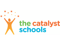 The logo for The Catalyst Schools features a person with stars above their head.