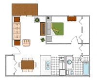  Floor Plan 1 Bedroom