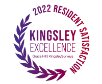 a purple circle with the words kingsley excellence