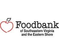 a logo with an apple and the words foodbank of southeastern virginia and the eastern shore