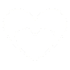 Two white hearts on a black background.