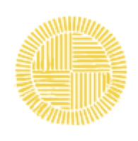 A large yellow circle with a black background.