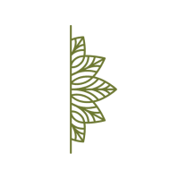 a logo of a palm tree in front of a black background