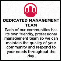 a sign that says declared management team each of our communities has its own