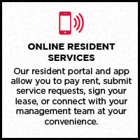 an online resident services sign with a cell phone on it