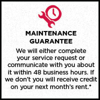 a sign that says maintenance guarantee we will either complete your service request or your resume