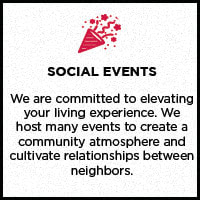 social events we are committed to electing your living experience we create a host many events
