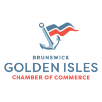 The image is a logo for the Brunswick Golden Isles Chamber of Commerce.
