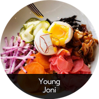 a bowl of food with an egg on top
