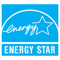 A blue logo with a white star and the words "Energy Star" in white.