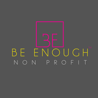 a logo with the words be enough on a black background