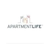 Apartment Life logo with buildings.