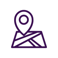 a purple symbol on a black background