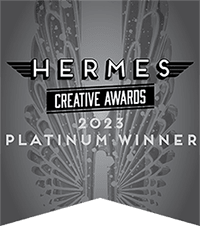 a logo for the hermes creative awards platinum winner