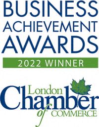 The image is about the Business Achievement Awards 2022 winner, presented by the London Chamber of Commerce.