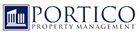 The image is a logo for PORTICO Property Management.