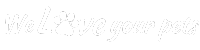 A black background with the text "We Love your pets" in white.