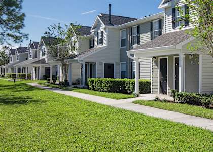 a row of houses in a suburban neighborhood