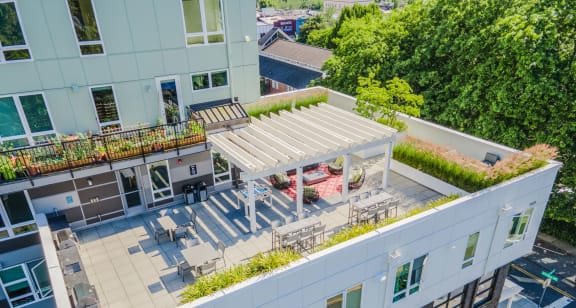 outdoor patio area in sunlight