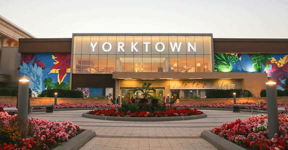 The Yorktown shopping center is bustling with activity.