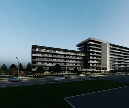 Building view from the street at Damask, Windsor, ON, N8S 3N4