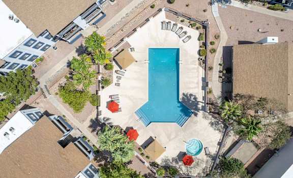 arial view of the pool at the resort at longboat key club