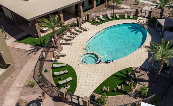 Pool and BBQ Area of The Aster at Mountain Vista in Mesa Arizona