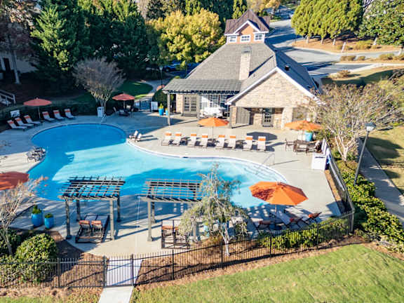 Pool and sundeck at Henley at Mirror Lake Apartments, Georgia