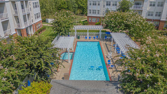 Shimmering pool view at The Marque, Gainesville, 20155