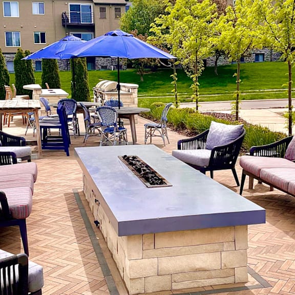 The Emerson of Ann Arbor Firepit in courtyard